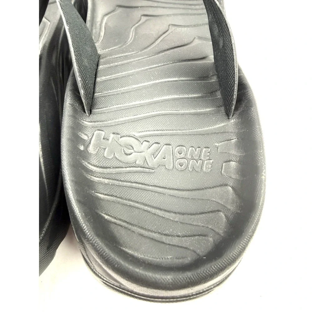 Hoka One One Ora Recovery Flip Flops Mens 11 Sandals Black Anthracite New